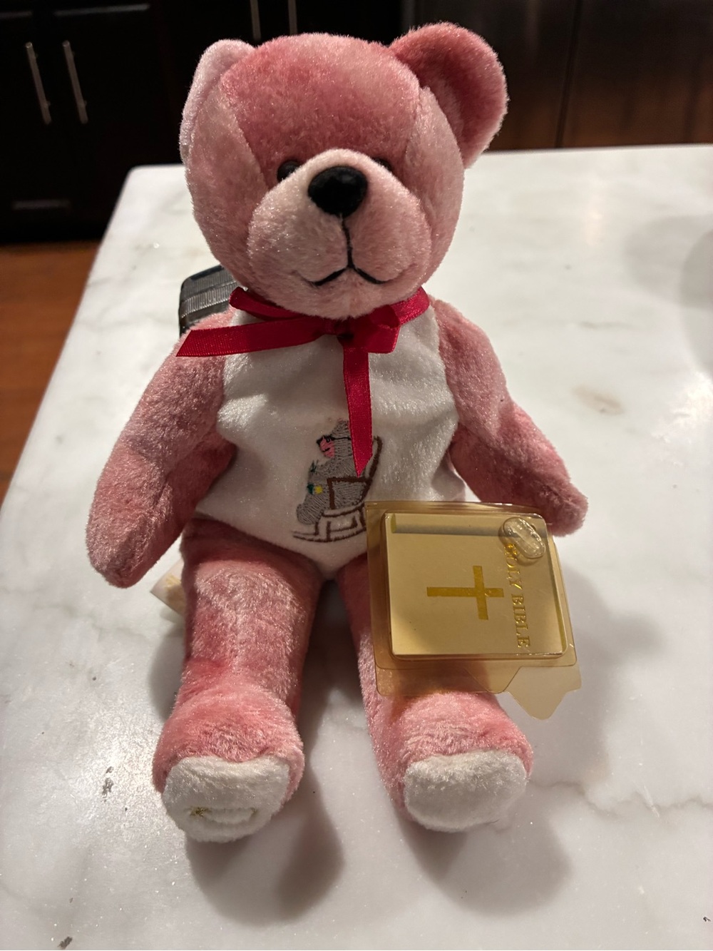 Vintage 2001 Holy Bears Pink 9" Plush Bear  "Grandmas Are Wonderful”